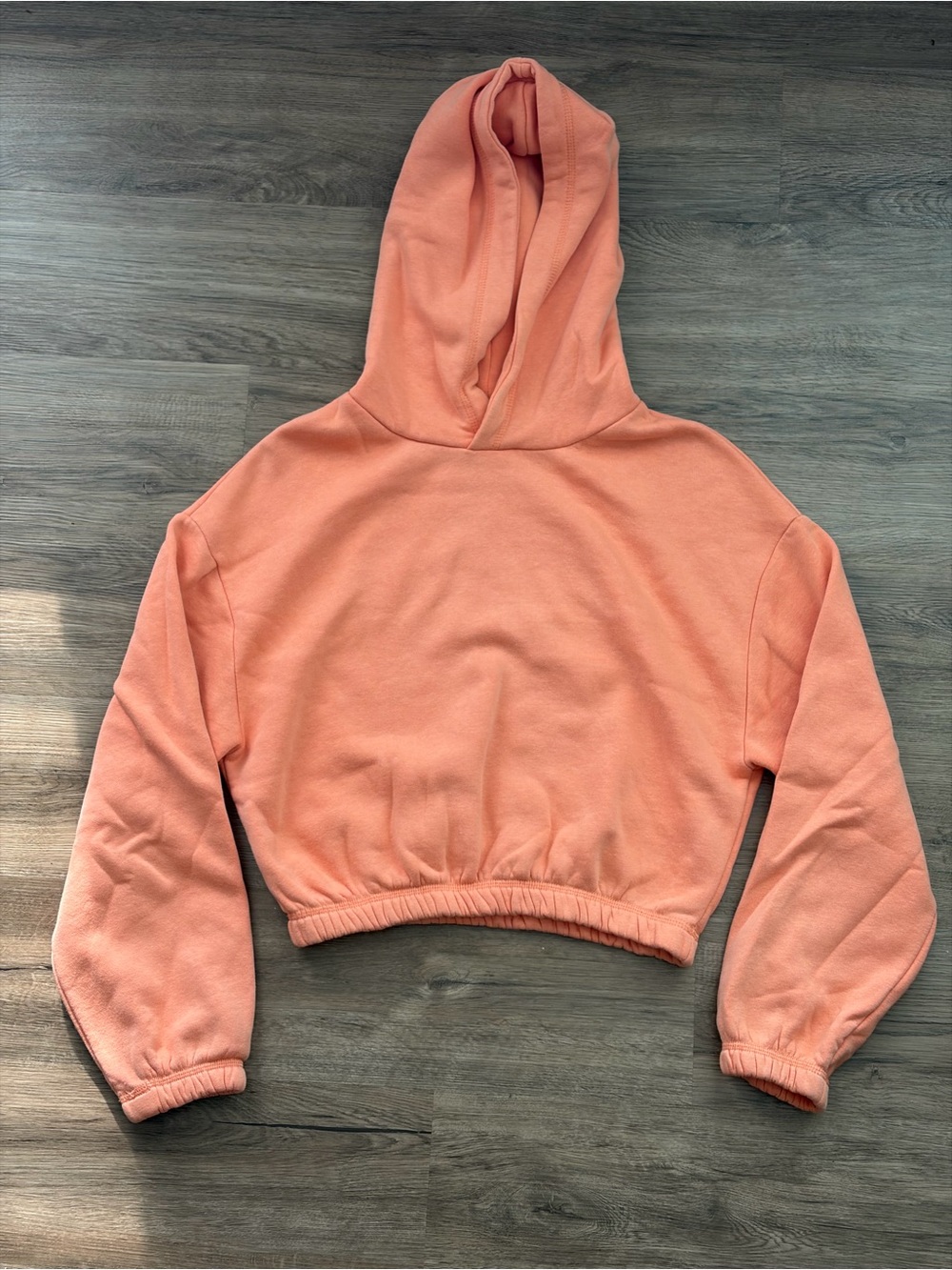 Zara Women’s Orange Cropped Pullover Loungewear Comfy Hoodie Size S